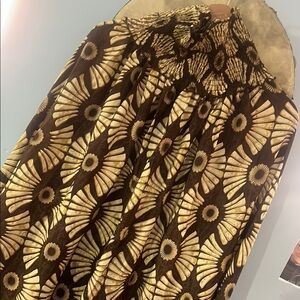 Brown and Cream Patterned Women's Skirt
